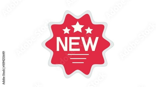 Red sale tag animation on white background