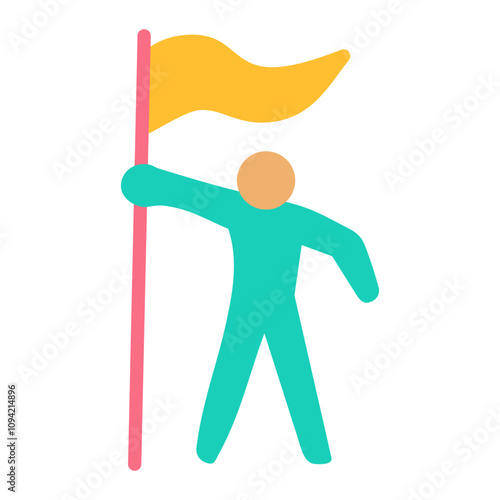 Flag Raising Icon