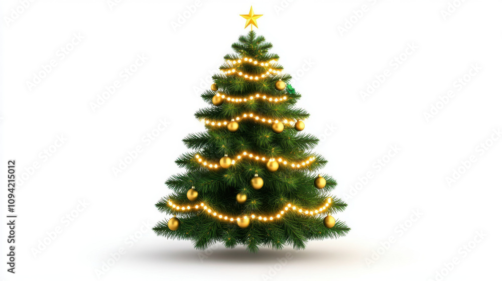 Christmas joyful, glowing Christmas tree decorated with lights and golden ornaments, radiating festive cheer and warmth. Perfect for holiday celebrations and seasonal decor Christmas joyful, glowing Christmas tree decorated with lights and golden ornaments, radiating festive cheer and warmth. Perfect for holiday celebrations and seasonal decor