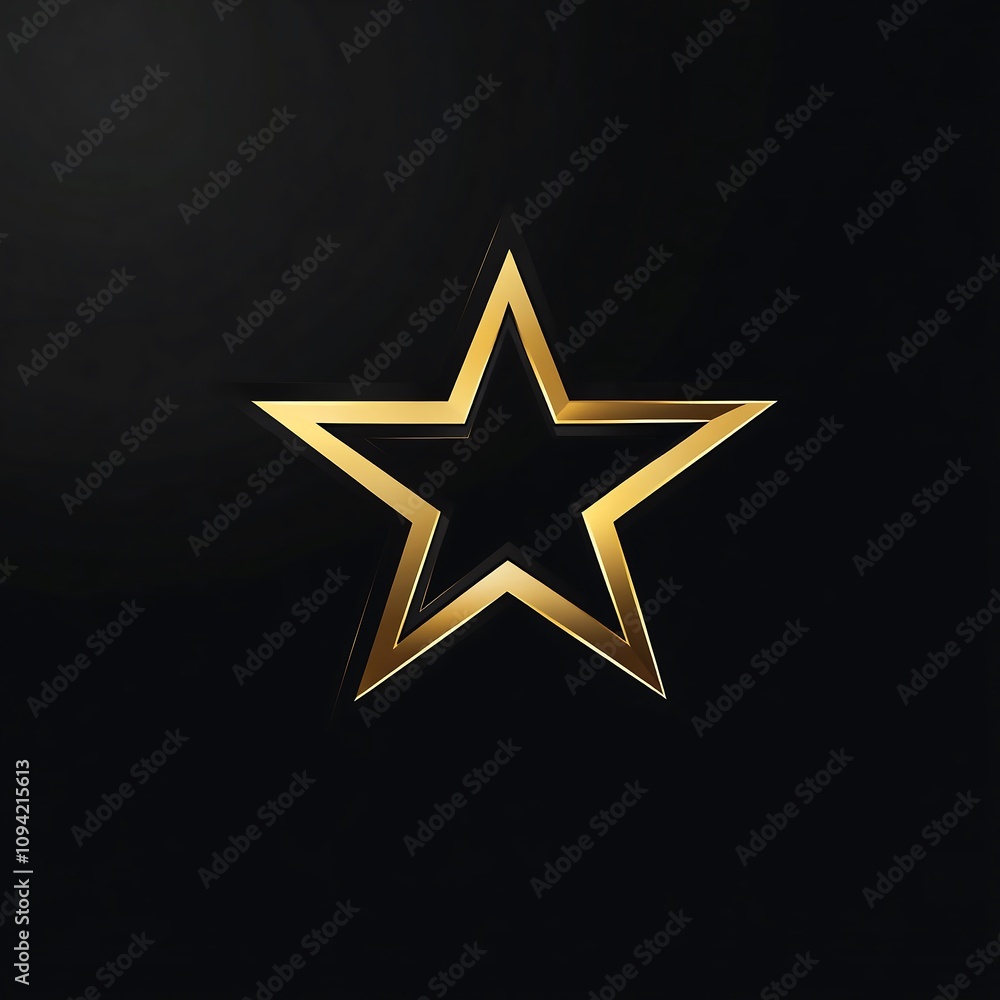 Golden Star Award: Elegant black star with a golden outline, perfect for celebrating excellence, achievements, or luxury brands. A symbol of prestige and success. Golden Star Award: Elegant black star with a golden outline, perfect for celebrating excellence, achievements, or luxury brands. A symbol of prestige and success.
