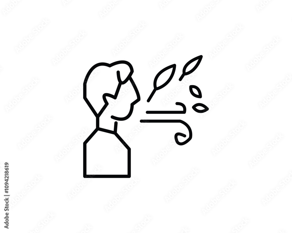 Breath person icon vector symbol design illustration