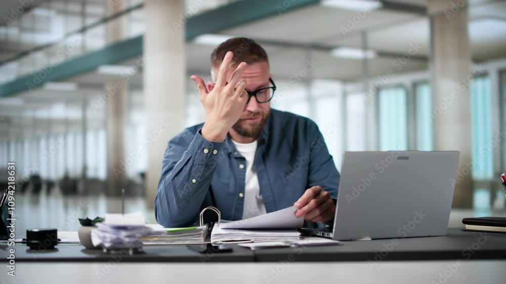 Stressed Tired Business Accountant Man Stressed Tired Business Accountant Man
