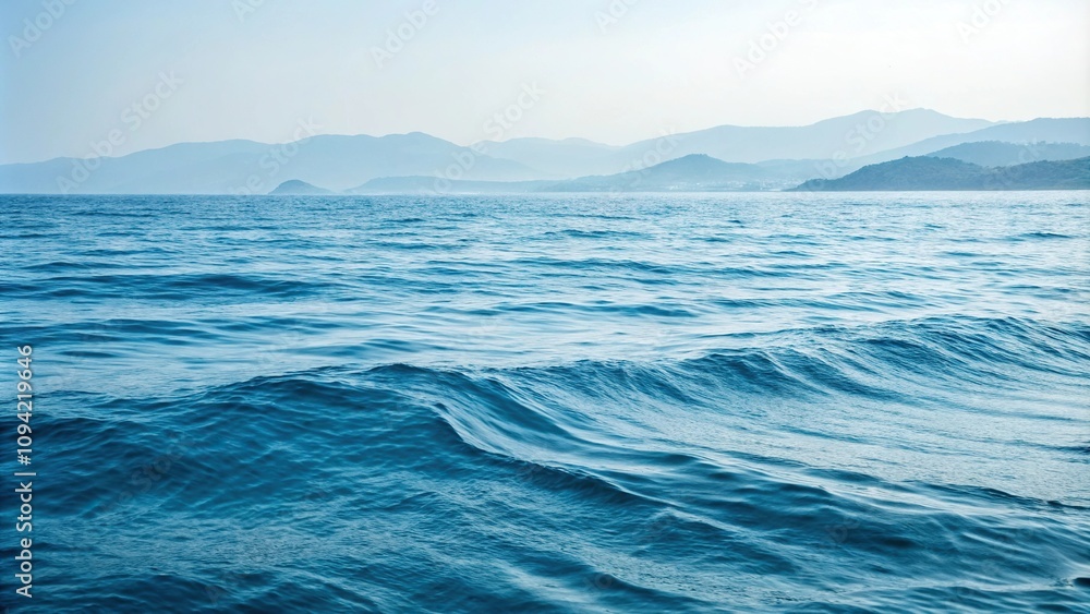 Serene and tranquil blue sea landscape with wavy lines and soft focus, soothing colors, relaxing ambiance, soft focus Serene and tranquil blue sea landscape with wavy lines and soft focus, soothing colors, relaxing ambiance, soft focus