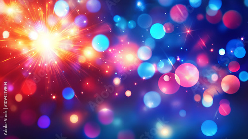 A blurry, colorful wallpaper showing blue and red laser lights. It's a 3D image with a futuristic feel.