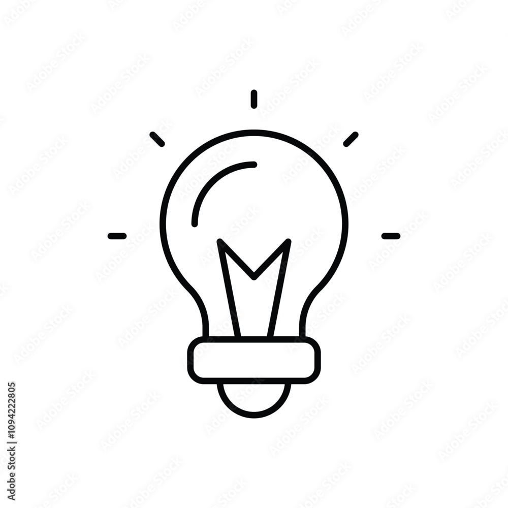 idea line icon with white background vector stock illustration idea line icon with white background vector stock illustration