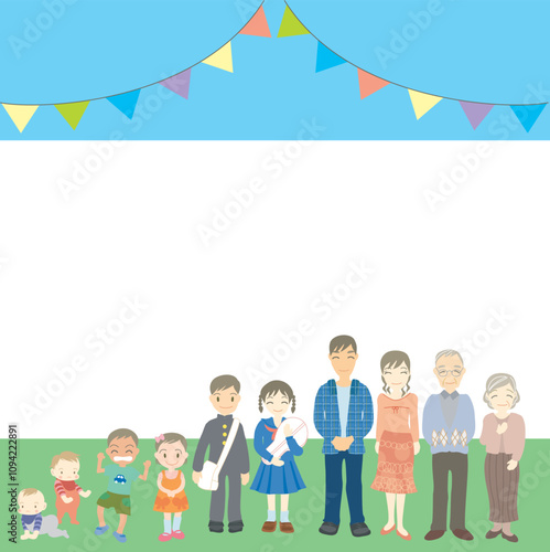 Wallpaper Mural Grandpa, grandma, father, mother, older brother, older sister, children, and babies seem to be having fun. Torontodigital.ca