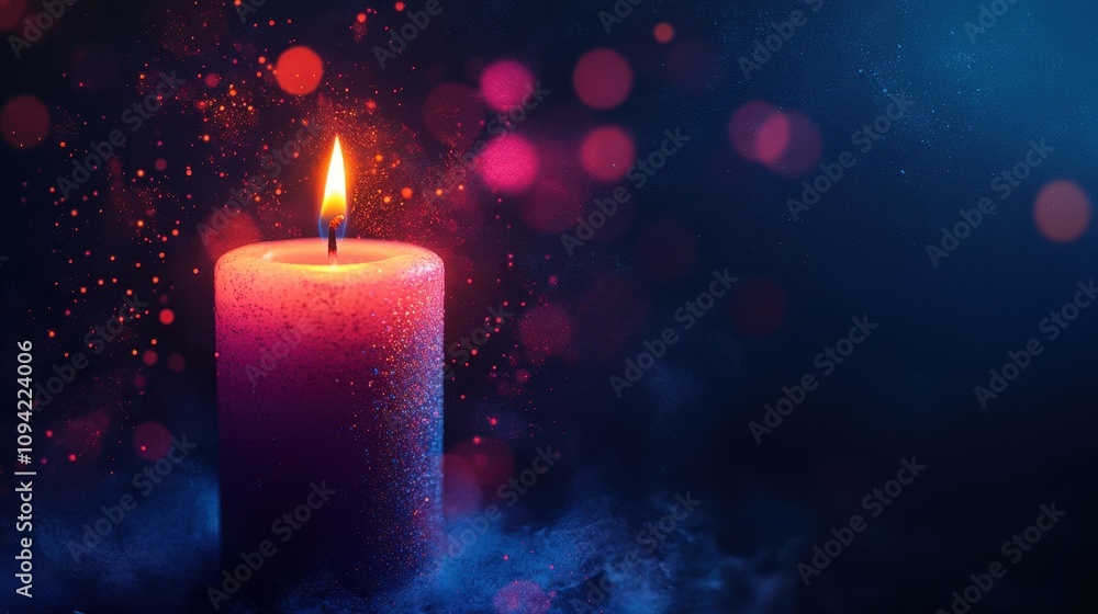 Burning candle in mystical setting. Perfect for websites, blogs, or projects needing a magical, atmospheric feel. Burning candle in mystical setting. Perfect for websites, blogs, or projects needing a magical, atmospheric feel.