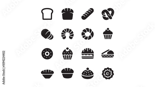 bakery vector icon set