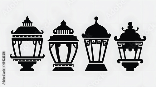 City street lantern set