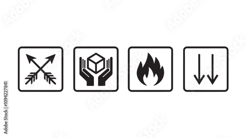 Packaging symbols set. Packaging cargo icon