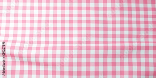 Vintage-inspired pink and white checkered fabric with a subtle sheen, vintage checkered fabric, classic style, subtle shimmer