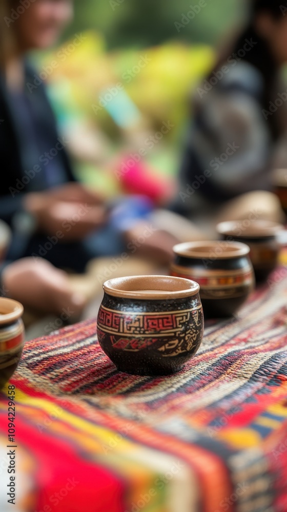 Participants enjoy Chilean tea in a cozy space with vibrant decor and warm company Participants enjoy Chilean tea in a cozy space with vibrant decor and warm company