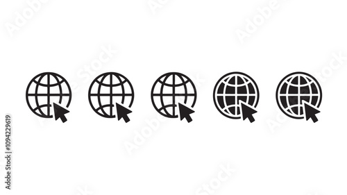 website icons set.Business Set of web icons, click to go to website