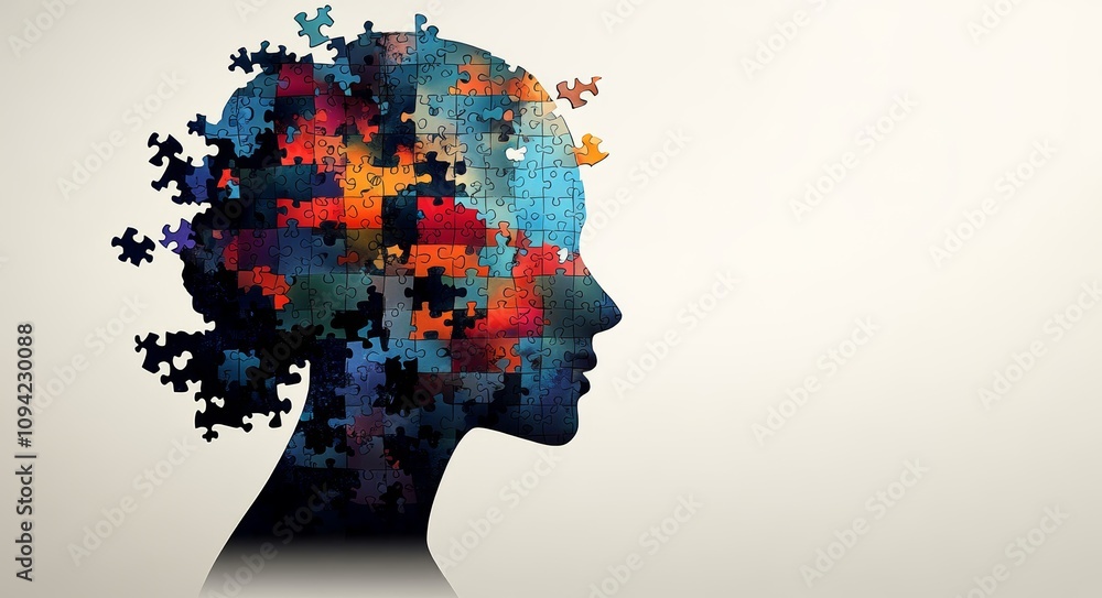 ADHD Attention Deficit Hyperactivity Disorder Mental Health Puzzle Pieces Brain Chaos Conceptual Art ADHD Attention Deficit Hyperactivity Disorder Mental Health Puzzle Pieces Brain Chaos Conceptual Art