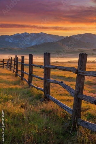 sunset over the fence