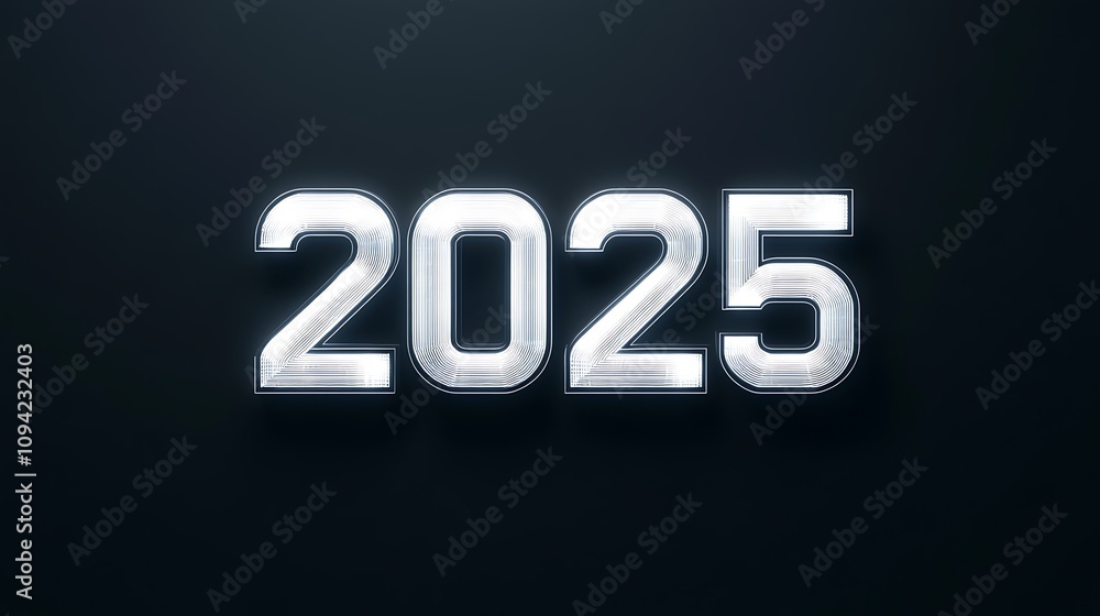 2025 in bright white typography floating 2025 in bright white typography floating