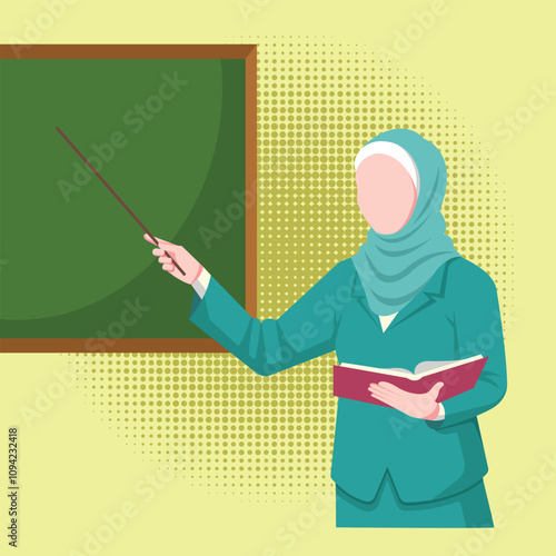 teacher vector art ilustration