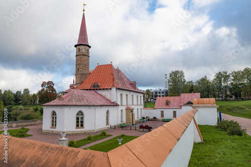 The ancient Priory Palace on a cloudy September day. Gatchina. Leningrad Region, Russia photo