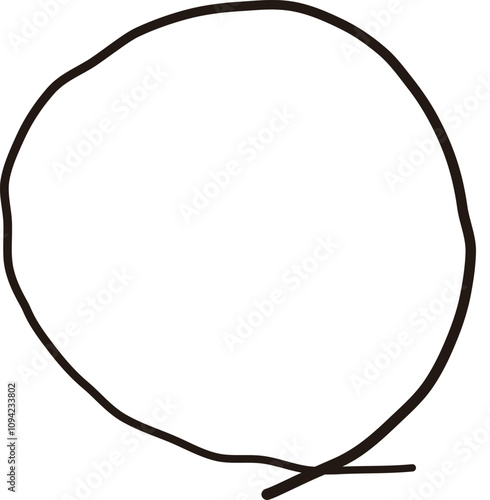 鉛筆で書かれた手書き風円のフレームイラスト素材