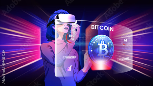 Metaverse Explorer in Virtual Reality – High-Impact Artwork for Tech and Gaming Brands vector design