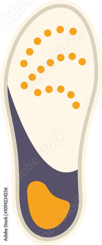 Orthopedic insole with anatomical arch support and cushioning, promoting foot health and comfort