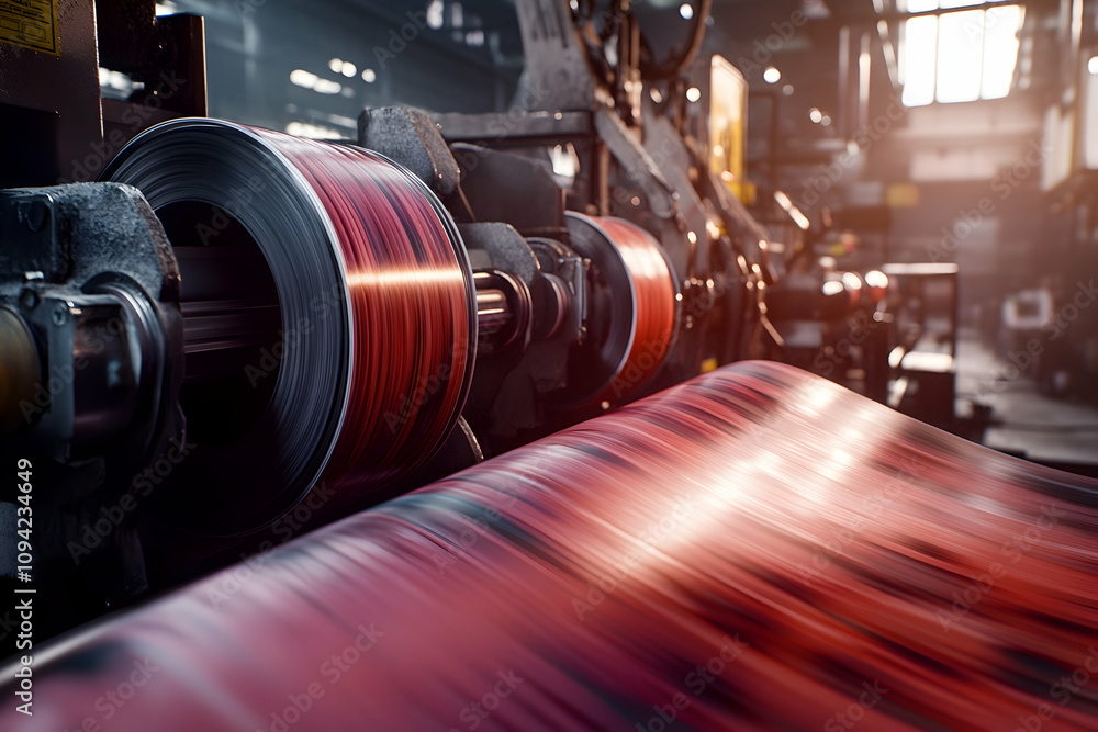 Offset printing press in action with colorful CMYK inks and motion blur. Offset printing press in action with colorful CMYK inks and motion blur.