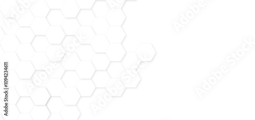 Abstract white honeycomb pattern background with copy space for text. white hexagon pattern. 