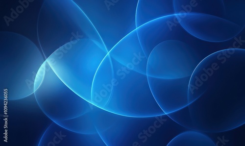 Abstract blue glowing circles and orbs background.