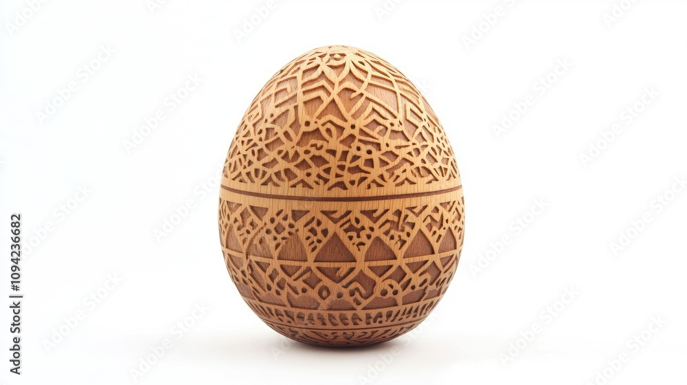 Intricately Carved Wooden Egg with Traditional Patterns and Artistic Design Perfect for Easter Celebrations, Home Decor, or Craft Projects Intricately Carved Wooden Egg with Traditional Patterns and Artistic Design Perfect for Easter Celebrations, Home Decor, or Craft Projects
