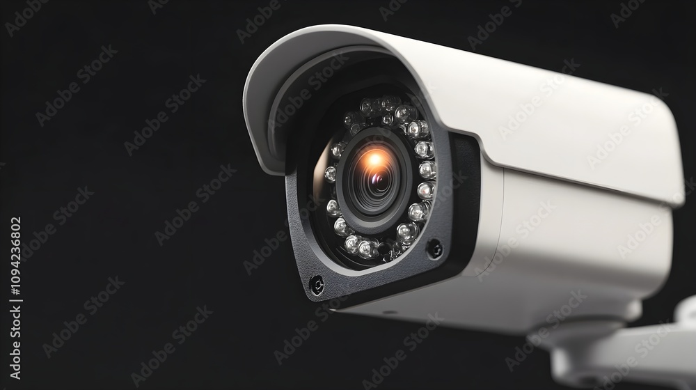 Modern CCTV Security Camera Close-up Modern CCTV Security Camera Close-up