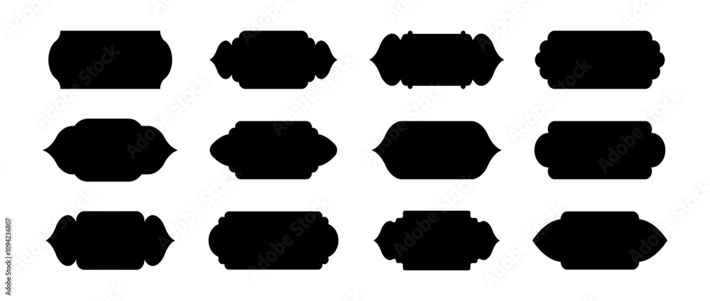 Islamic frames. Set of black Arabian borders on white background. Collection of arches in oriental style. Muslim holiday elements. Vintage Vector illustration. Islamic frames. Set of black Arabian borders on white background. Collection of arches in oriental style. Muslim holiday elements. Vintage Vector illustration.