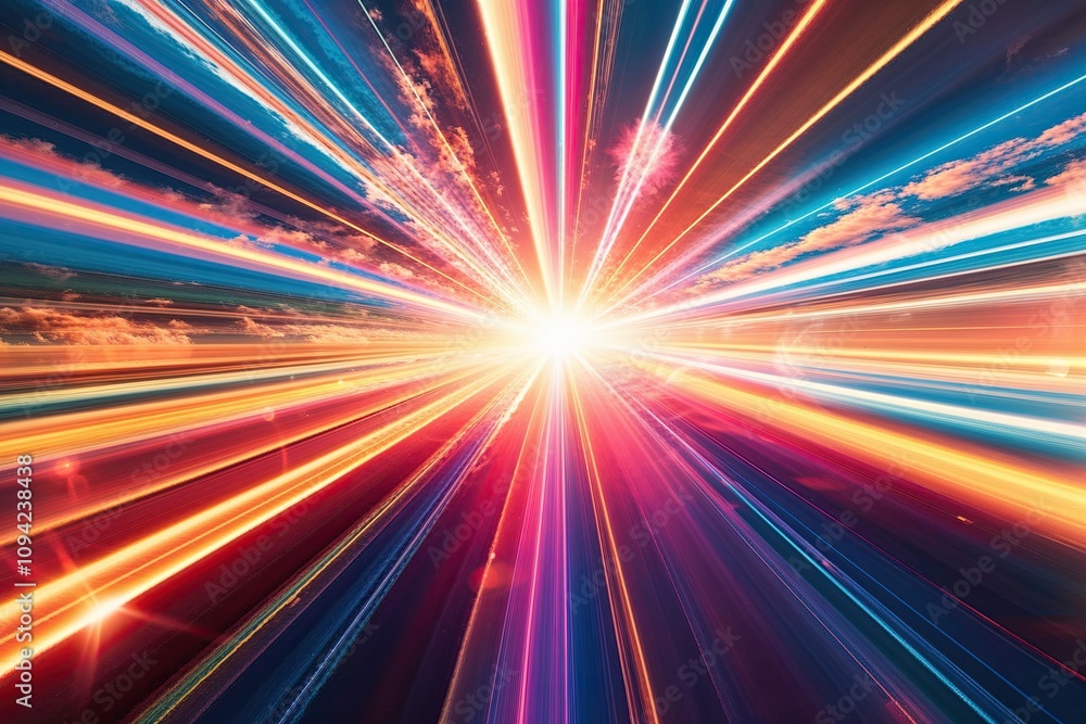 Vibrant Lens Flare Effect with Bright Radiance and Energetic Light Beam Vibrant Lens Flare Effect with Bright Radiance and Energetic Light Beam