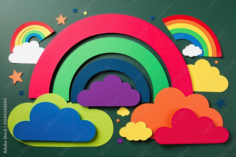 Colorful Rainbow Cloud Collage with Stunning Special Effects Colorful Rainbow Cloud Collage with Stunning Special Effects