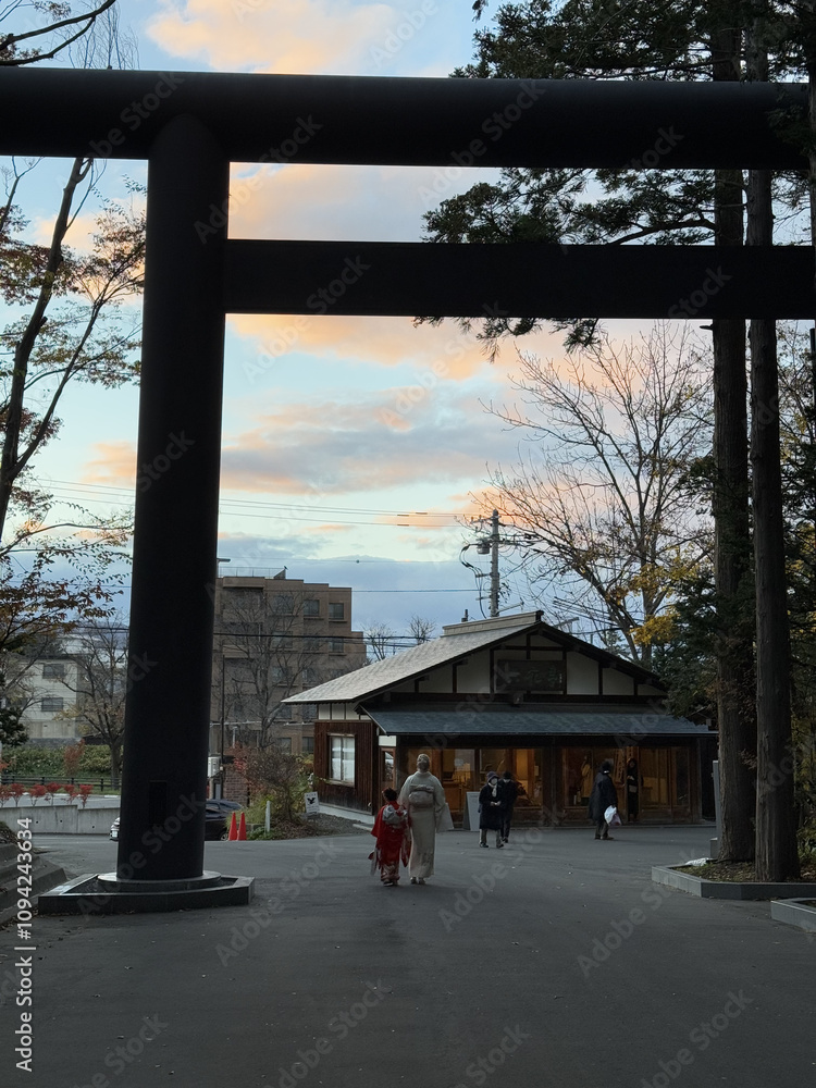 Fototapeta premium Sight-seeing street view in Japan. Traveling with bag packer in Osaka, Sapporo and Tokyo