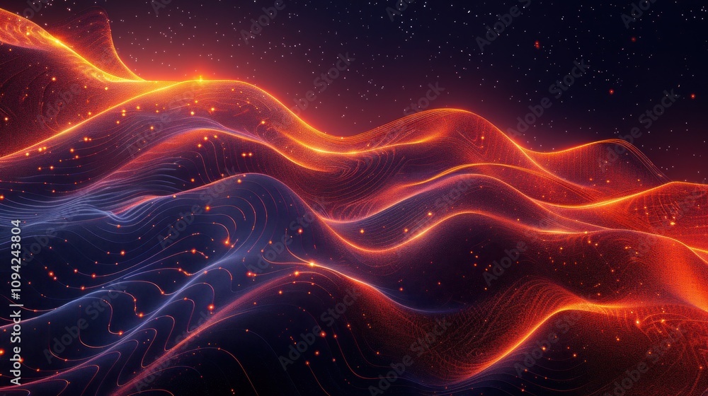 Abstract glowing wave. Abstract glowing wave.