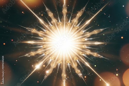 Radiant Celestial Sun Flare Effect with Dazzling Brilliance and Sparkling Light