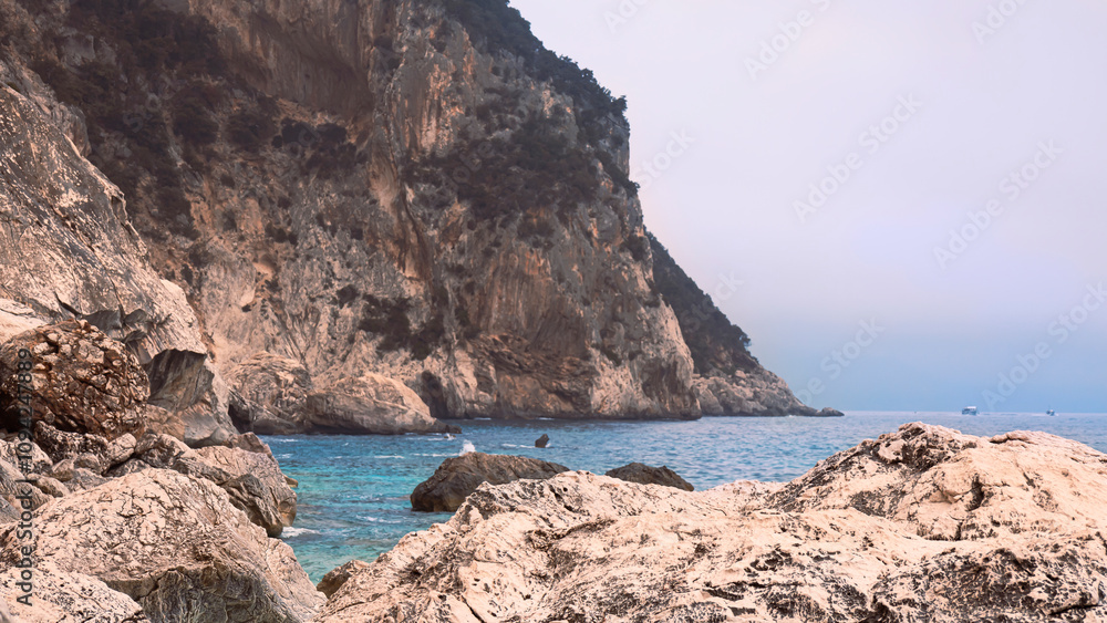 Rocky coast of the island of Sardinia in the Mediterranean Sea Rocky coast of the island of Sardinia in the Mediterranean Sea
