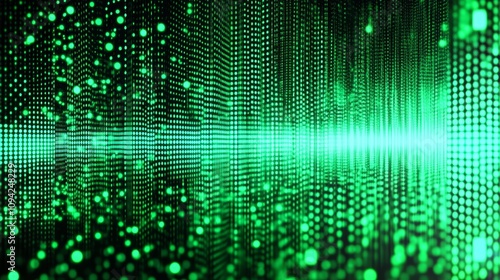 Wallpaper Mural Vibrant Green Digital Art with Pixelated Patterns and Glitch Effect Torontodigital.ca