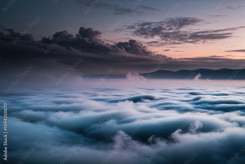 Naklejka premium Silver Gray Fog Captivating Thick Texture Merging Vapor and Twilight Features