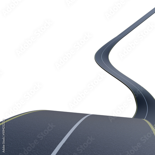 3D Infinity Loop Road Design: Winding Asphalt Highway Curves Through Floating Landscapes, Sunny Sky, and Endless Loops Symbolizing Speed, Mobility, Innovation, and Boundless Opportunities png