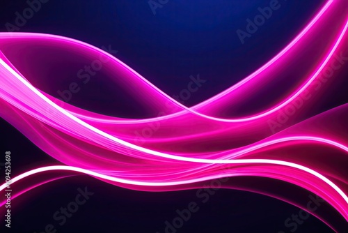 Wallpaper Mural Vibrant Pink Neon Waves in Dynamic Flowing Motion Torontodigital.ca