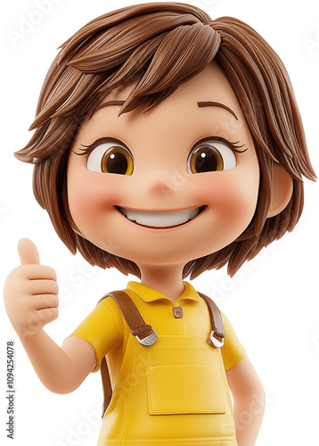 3D Emoji Characters Giving a Thumbs-Up with Cheerful Smiles