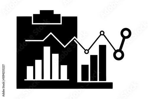 Medical Chart and Graph Silhouette Vector Illustration—Healthcare Analytics Design