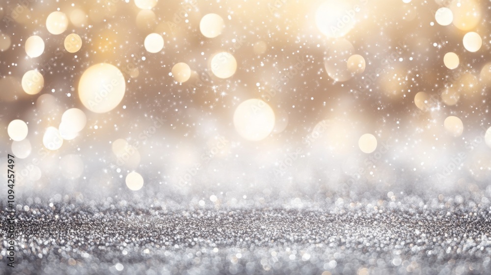 Glittering Golden New Year's Background with Bokeh Lights and Fireworks, Abstract Blurred Light Gold and Silver Color for Celebration, Party, Festive Concept, Copy Space for Text or Creative Graphics Glittering Golden New Year's Background with Bokeh Lights and Fireworks, Abstract Blurred Light Gold and Silver Color for Celebration, Party, Festive Concept, Copy Space for Text or Creative Graphics