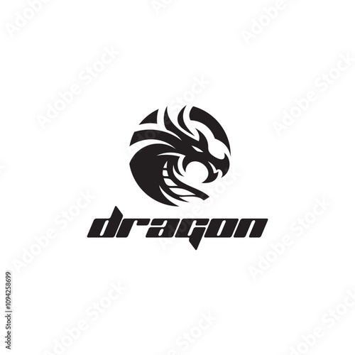 Dragon character vector illustration logo on White Background