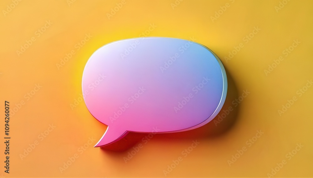 A colorful speech bubble on a vibrant yellow background, symbolizing communication and expression. A colorful speech bubble on a vibrant yellow background, symbolizing communication and expression.