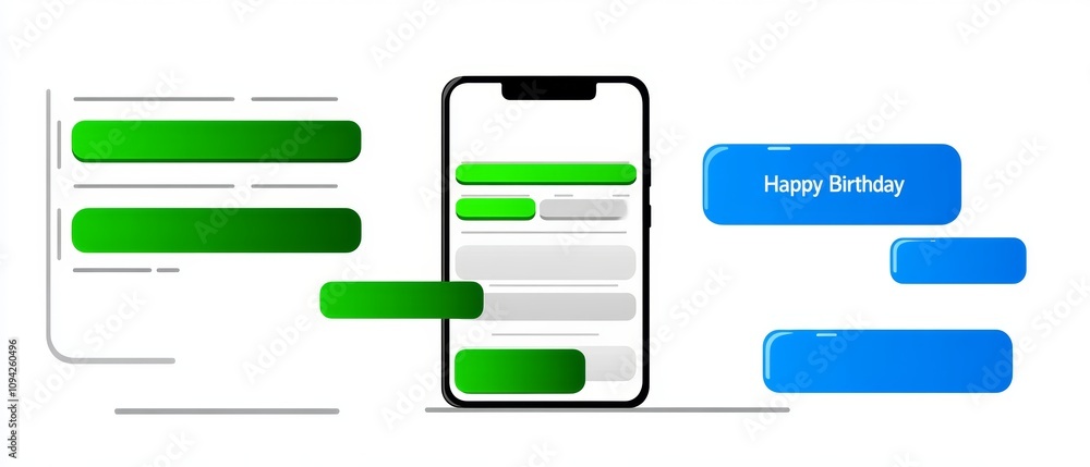 Smartphone Messaging Interface Template with Text Bubbles for Custom Messages Smartphone Messaging Interface Template with Text Bubbles for Custom Messages