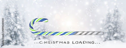 Christmas Loading mit Zuckerstange Bunt
