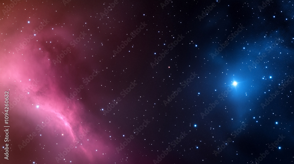 Fototapeta premium Celestial Dance: Cosmic Nebulae in a Starry Night