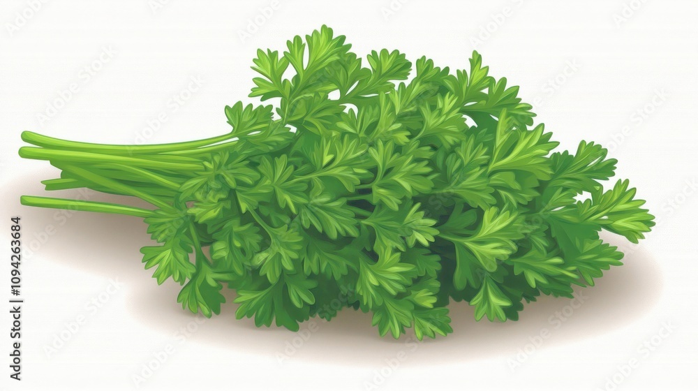 A Bunch Of Fresh Green Parsley Sprigs A Bunch Of Fresh Green Parsley Sprigs
